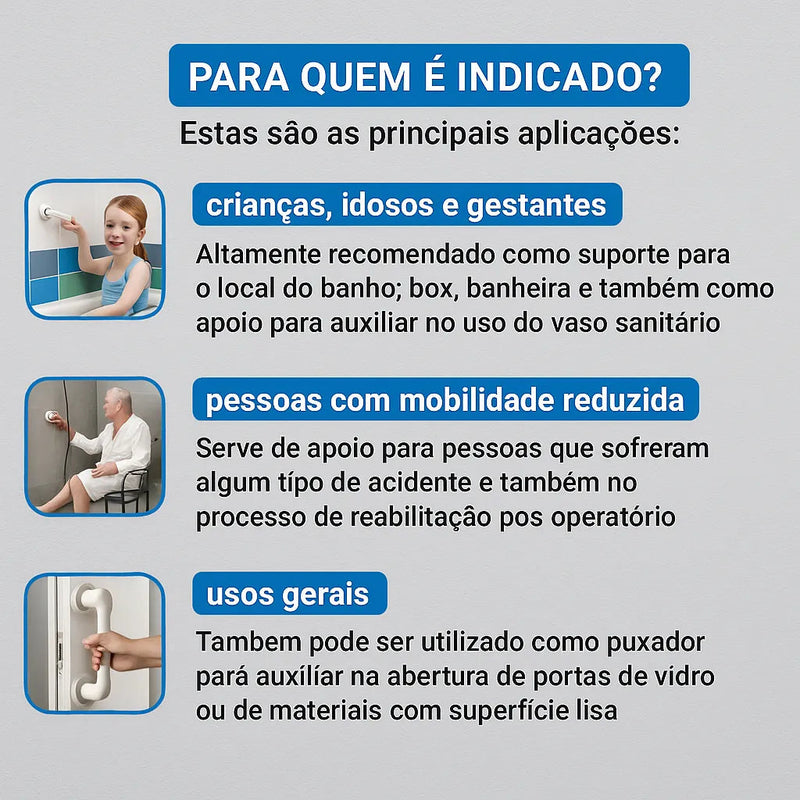 Barra de Apoio Portátil SafeGrip | Maior Segurança Para a Locomoção da Sua Família
